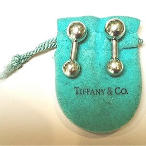 Tiffany & Co 925 Sterling Silver Barbell Ball Cufflinks